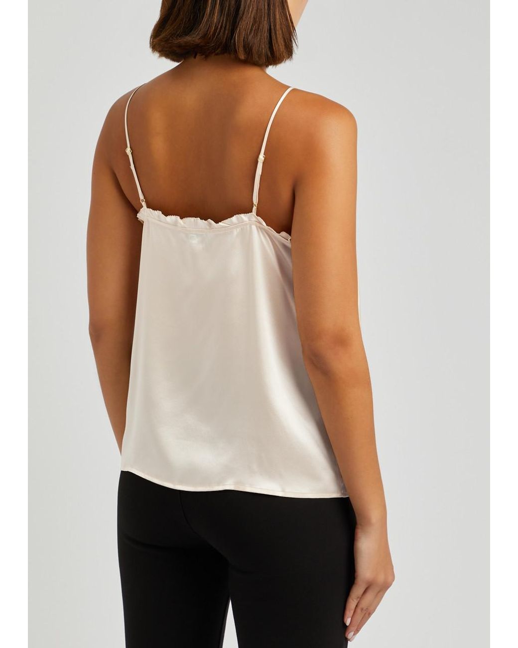 PAIGE Reina Silk satin Camisole Top in White Lyst