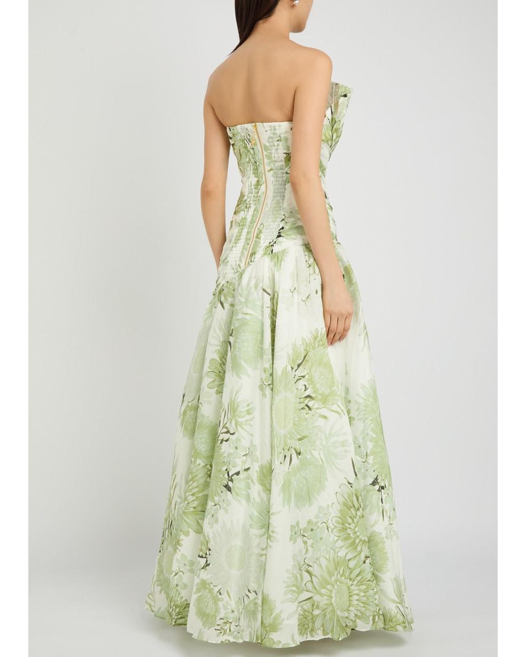 Aje. Reflector Floral-Print Woven Gown in Green | Lyst