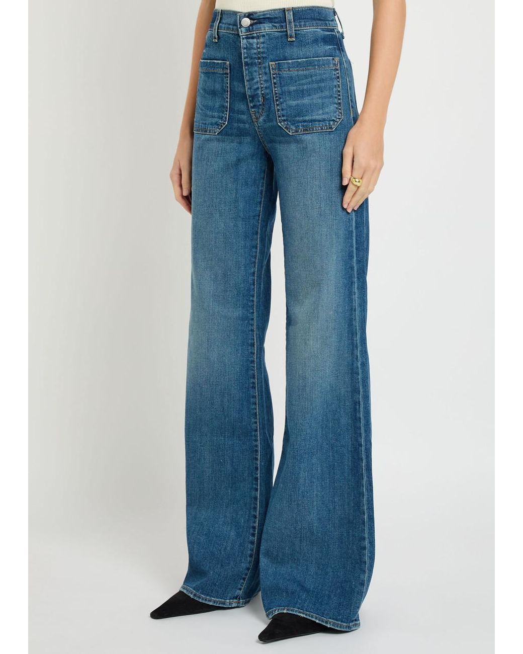 Flared Log Nili Lotan Florence Flared-Leg Jeans in Blue | Lyst