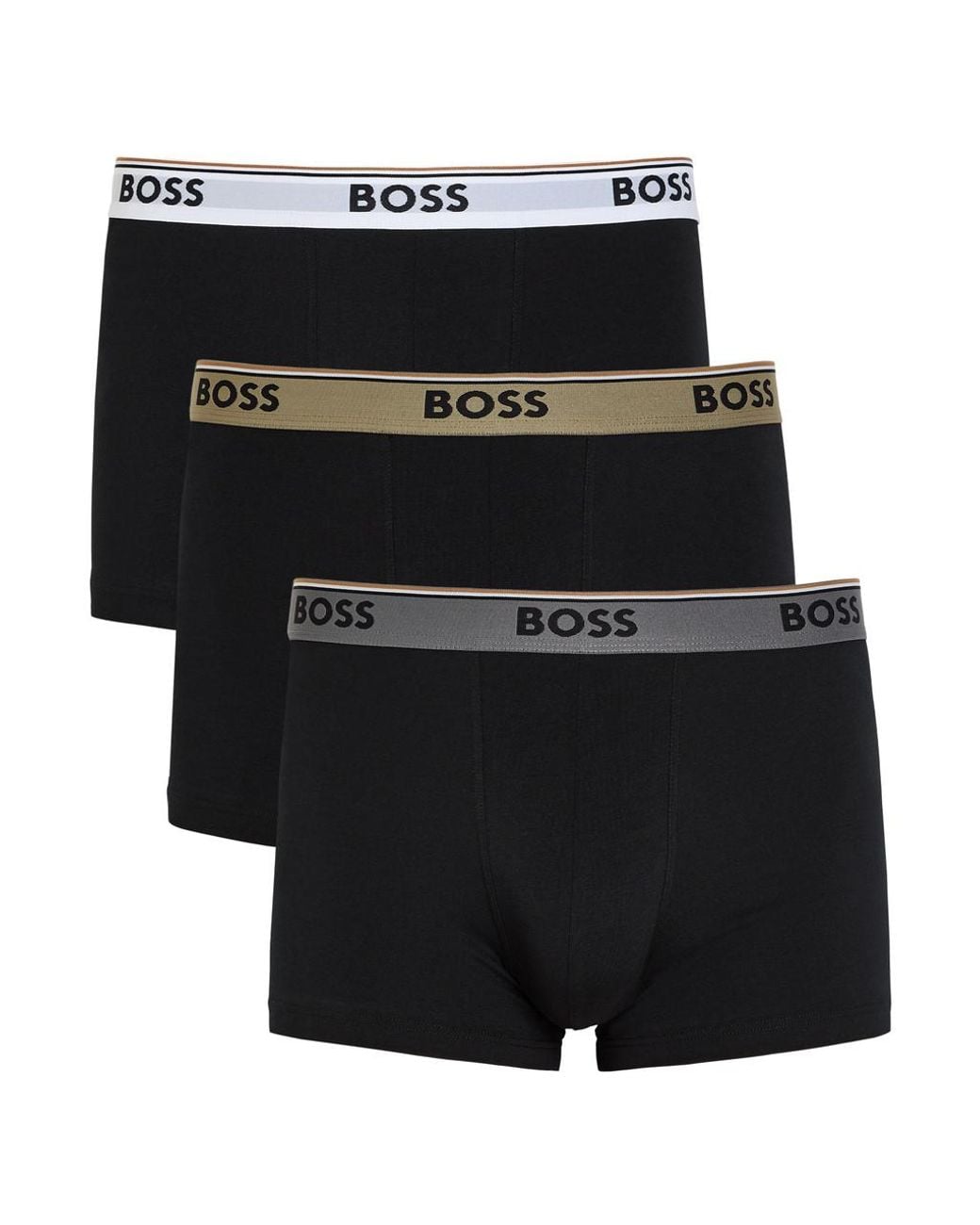Boss Black Stretch-Cotton Boxer Trunks for men