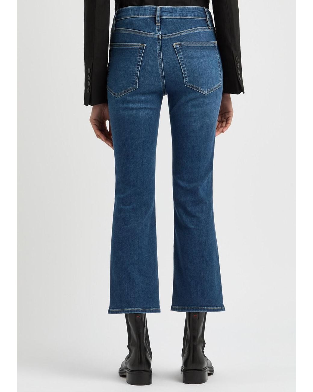 FRAME Blue The Reboot Crop Boot-Leg Jeans