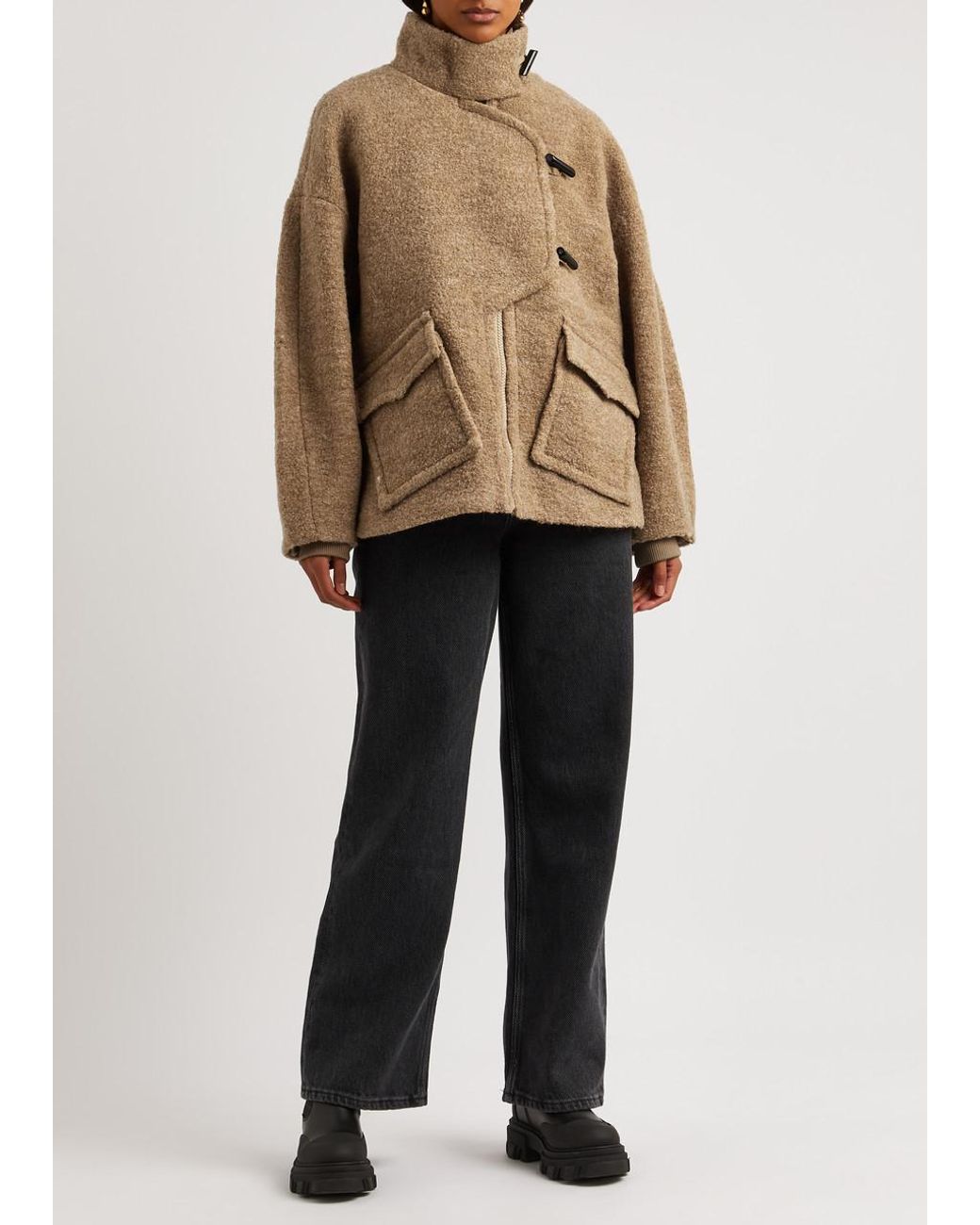 ジャケット・アウター ganni boucle wool jacket Black Black Textured Boucle Wool Jacket | GANNI US