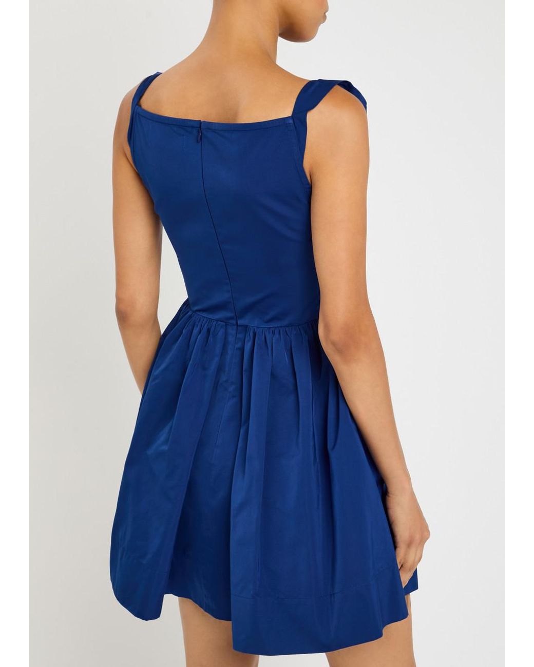 Vivienne Westwood Mini Sunday Draped Taffeta Mini Dress in Blue