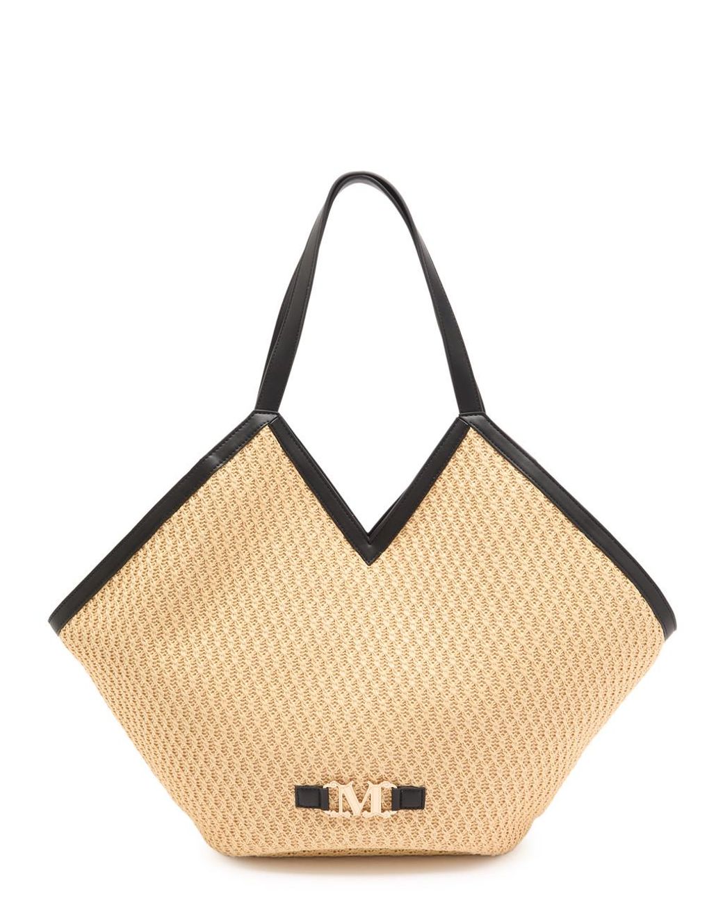 Max Mara ルイージ ラフィア トートバッグ Max Mara Luigi Woven Raffia Tote in Natural | Lyst