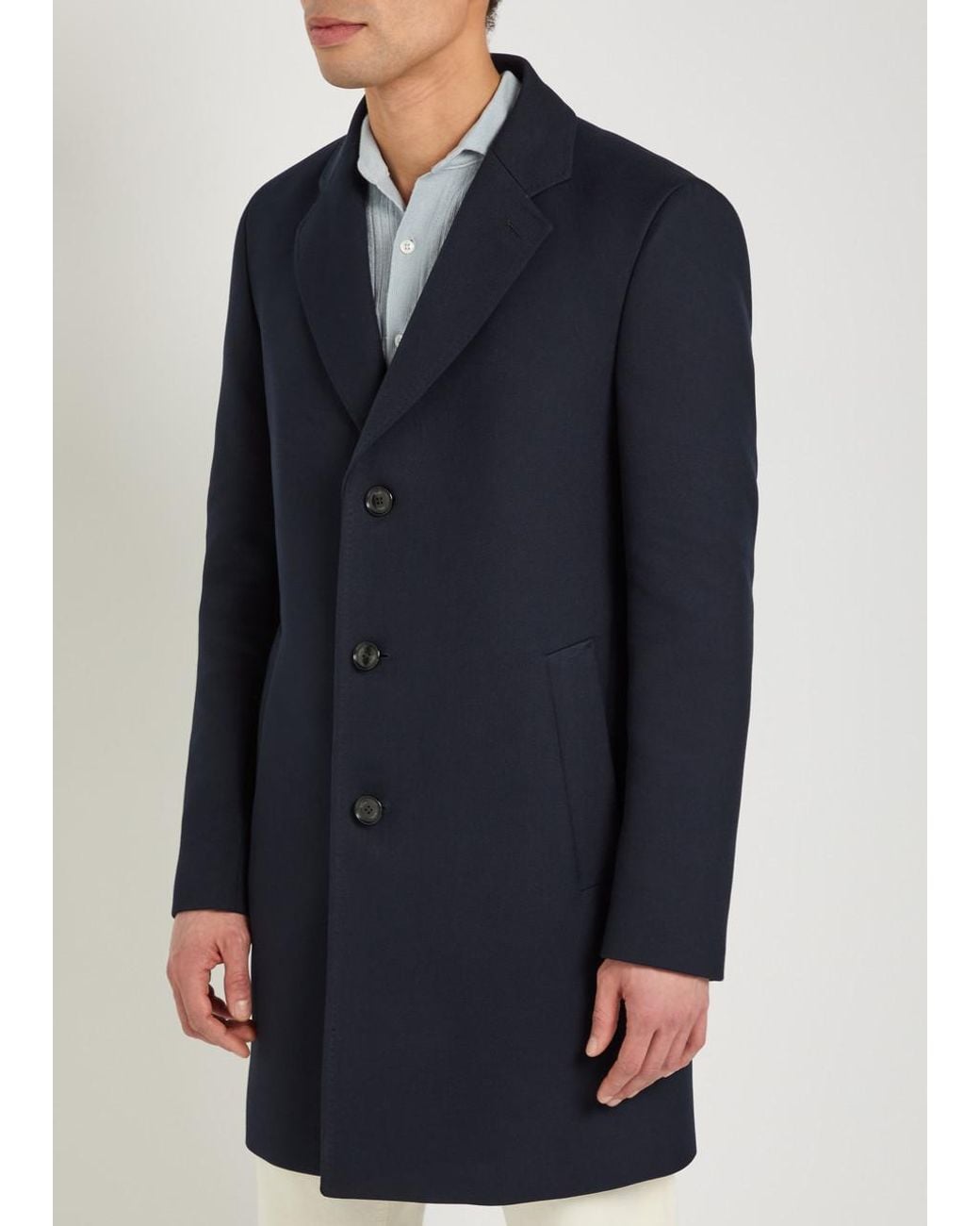 Boss Blue Layered Cotton-Blend Coat for men