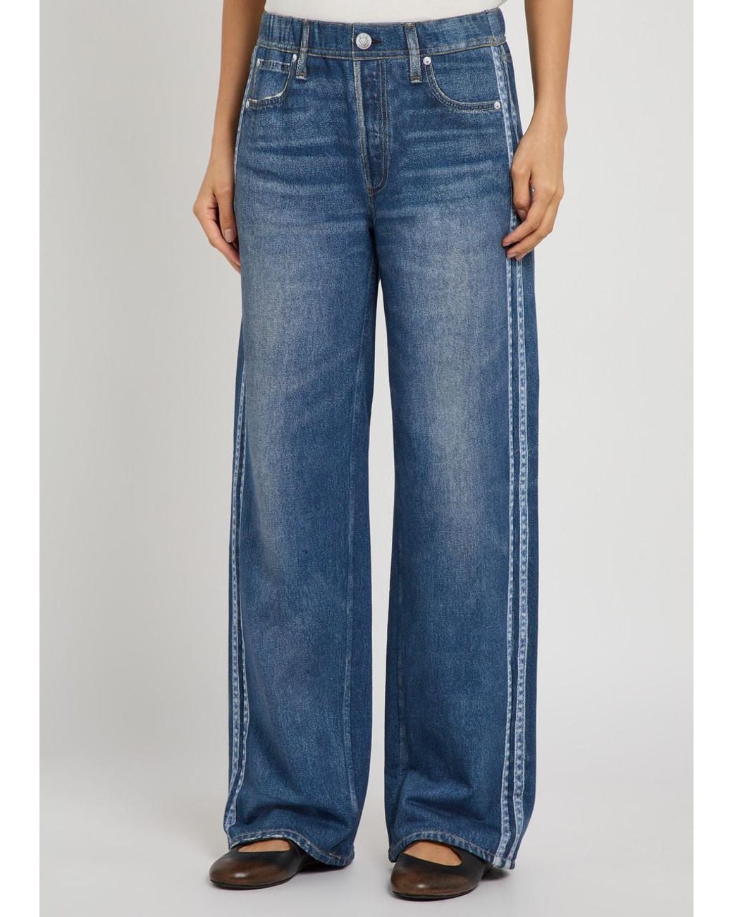 Rag & Bone Blue Denim Print Terry Sweatpants