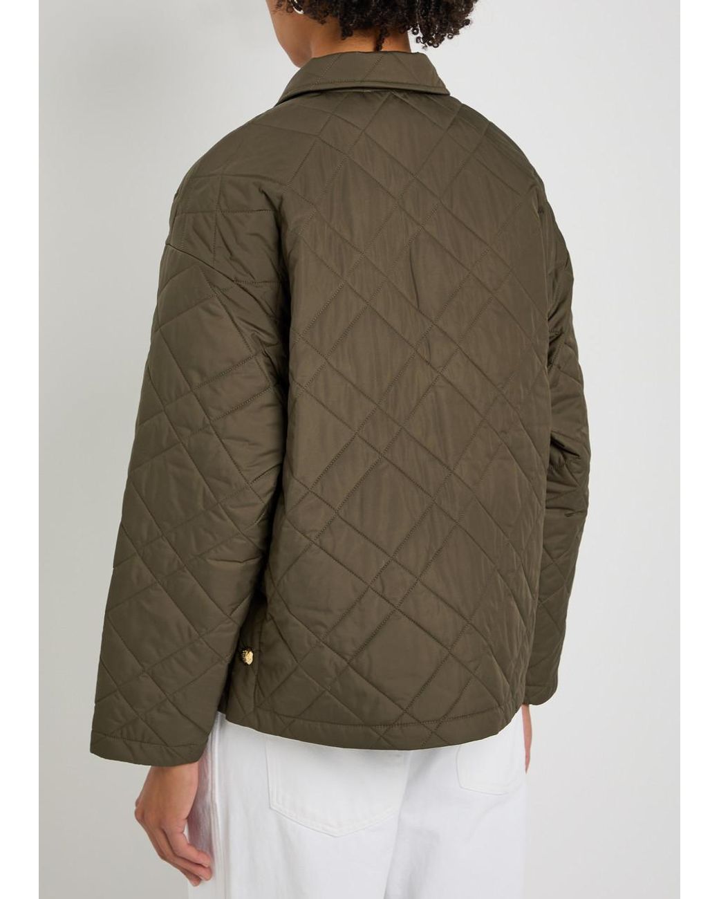 Nili Lotan Green Helah Quilted Shell Jacket
