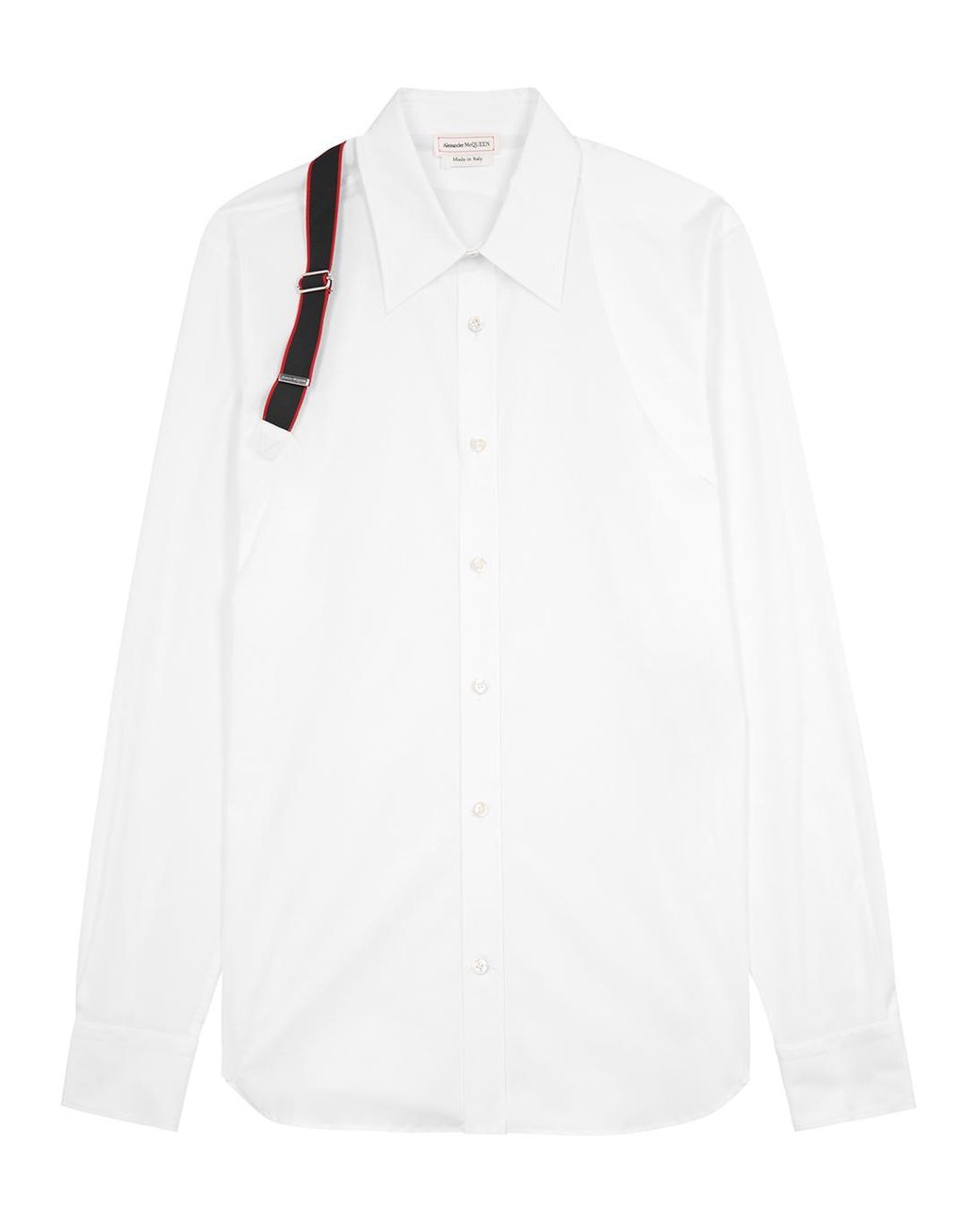 Alexander McQueen Harness Stretch-cotton Shirt in White for Men | Lyst