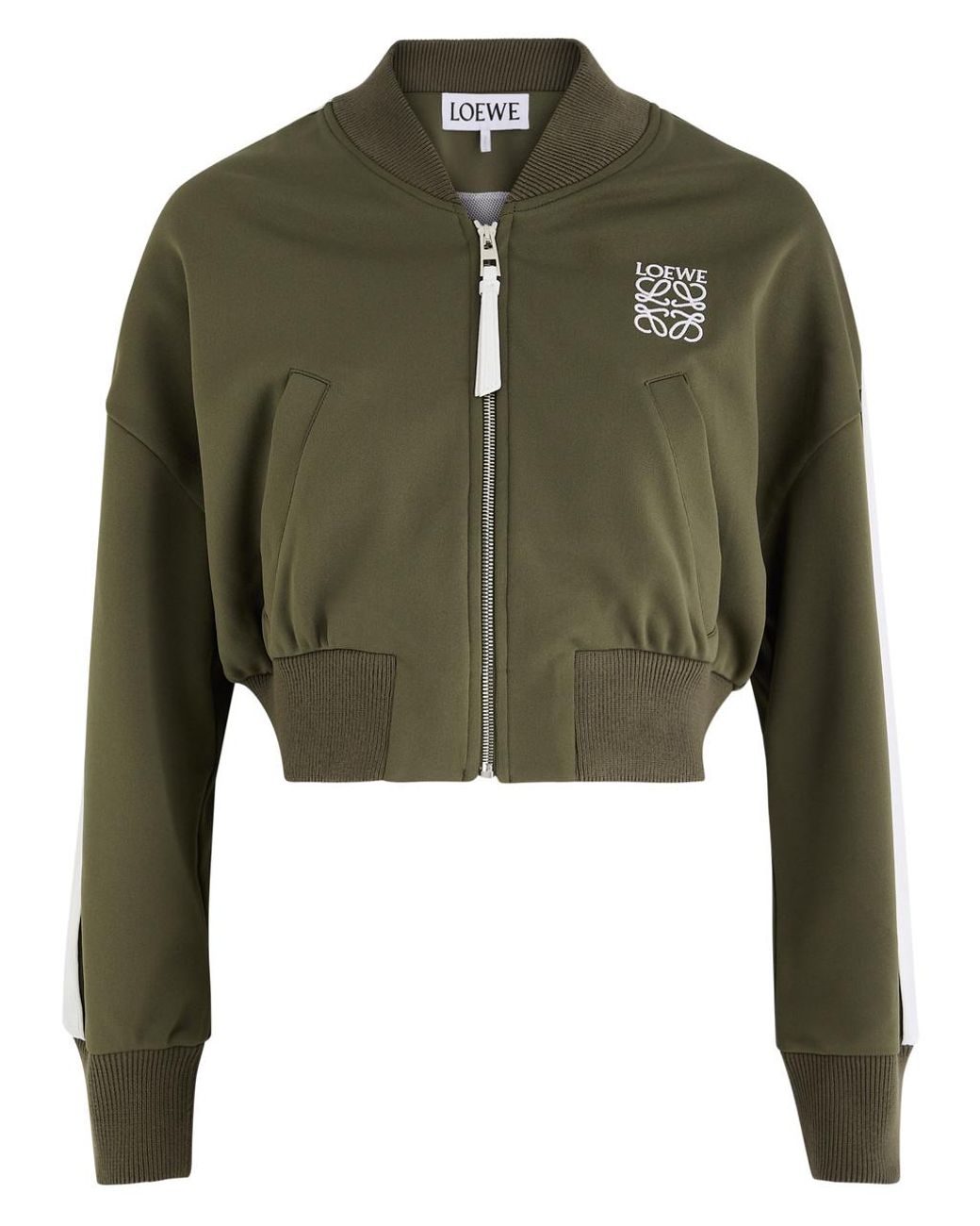 【LOEWE】Logo-Embroidered Satin-Jersey Track Jacket LOEWE - Logo-Embroidered Satin-Jersey Track Jacket - Black Loewe