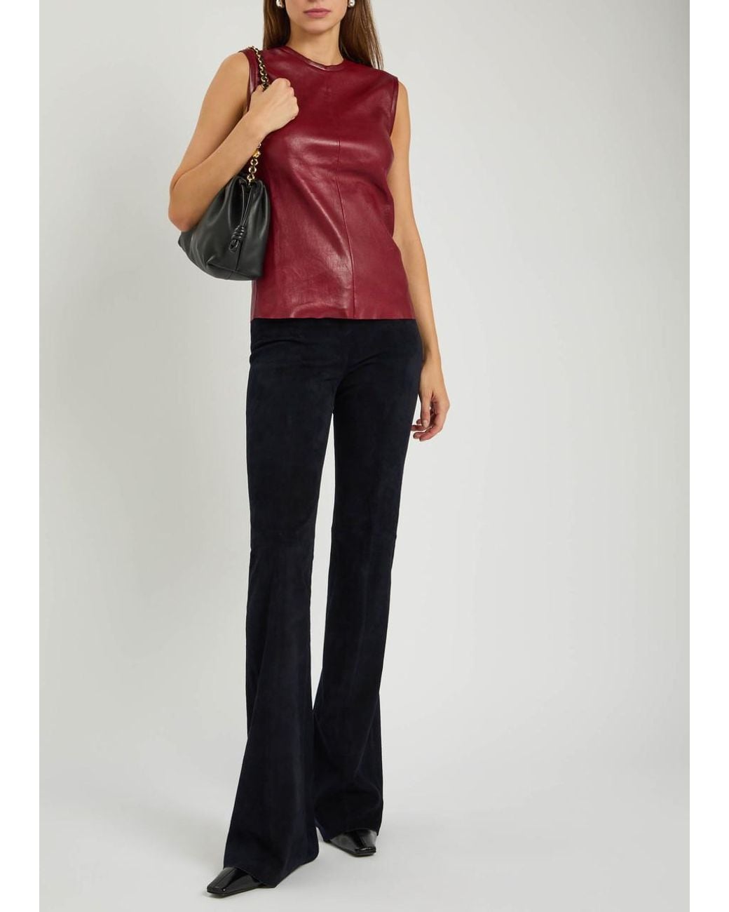 Stouls Red Miuccia Stretch-Leather Top