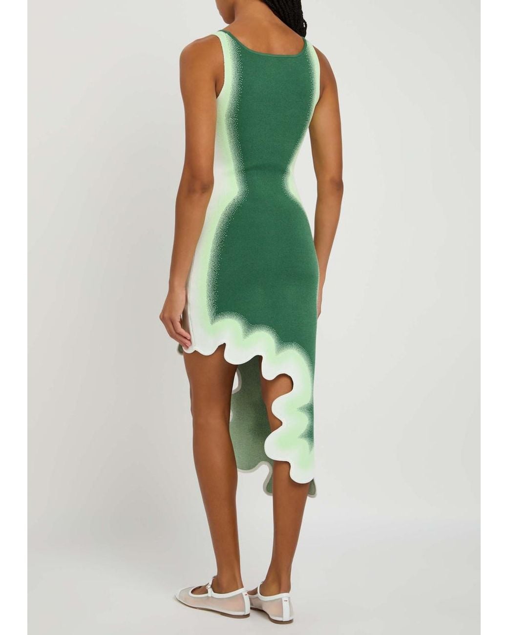 princess polly baby blue dress Ph5 Aster Reversible Wavy Asymmetric Stretch-Knit Mini Dress in Green