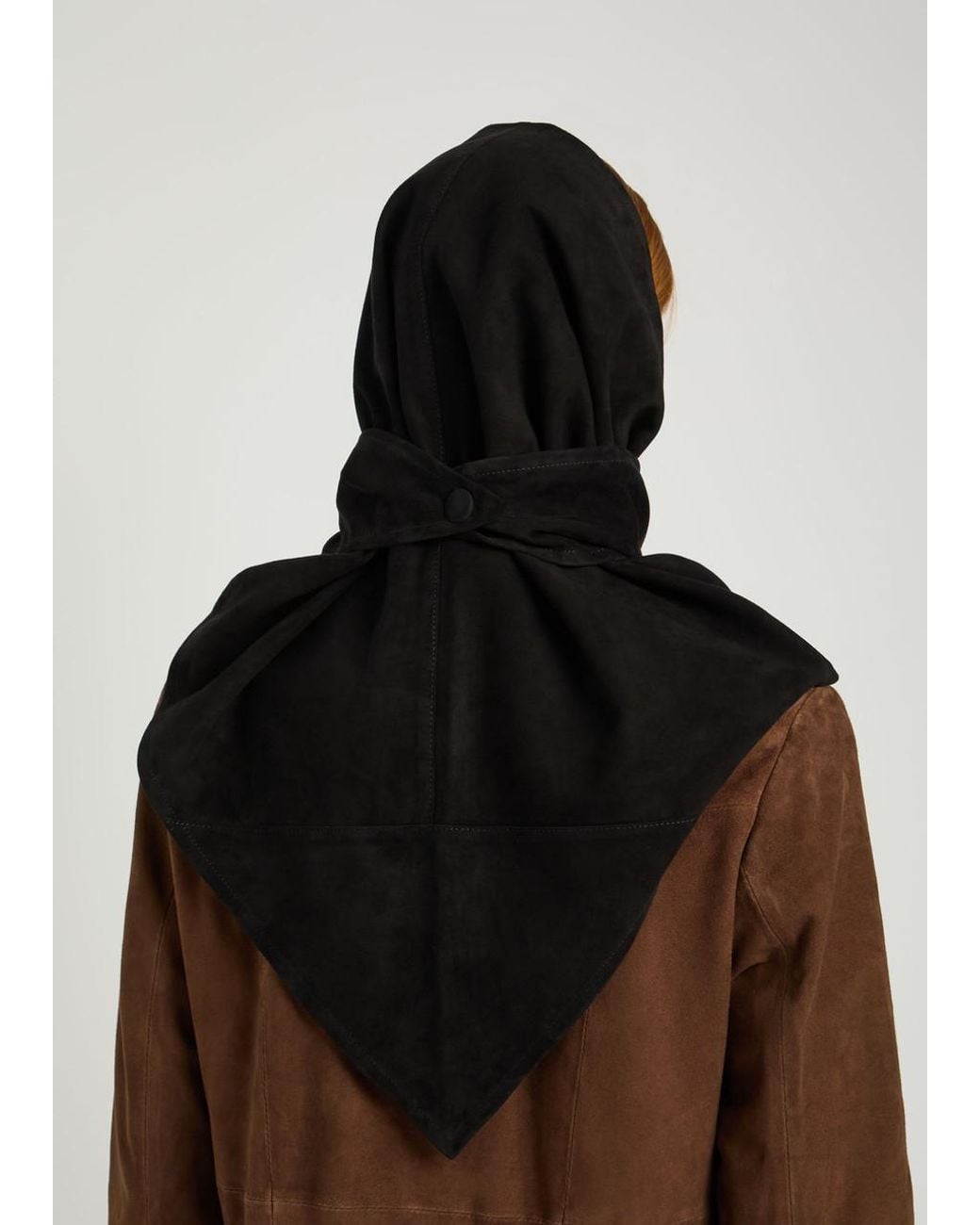 Nour Hammour Black Suede Head Scarf