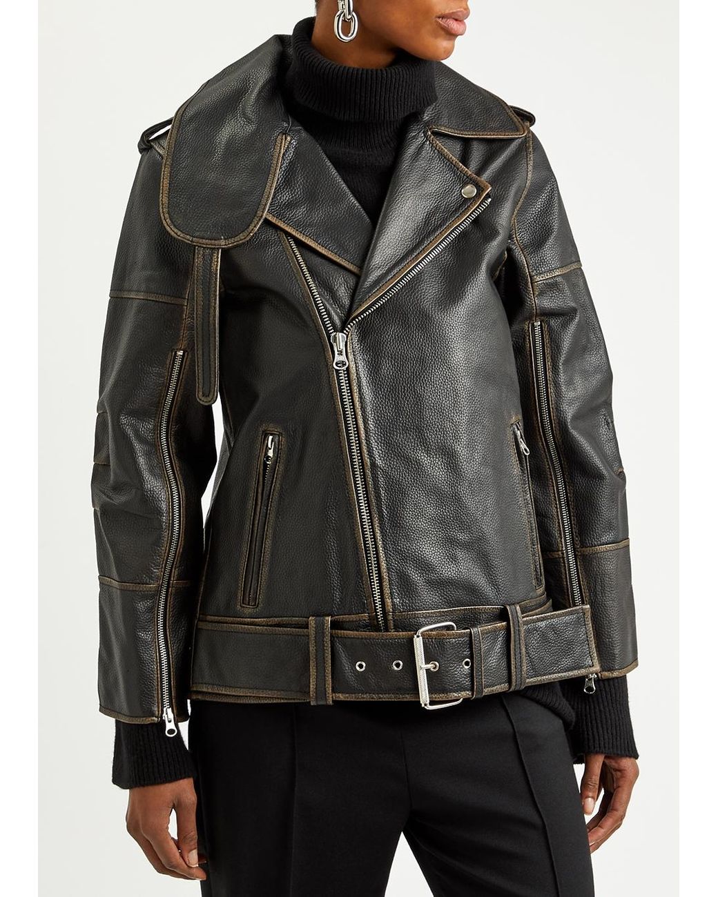 By Malene Birger Beatrisse Leather Jacket in Black | Lyst