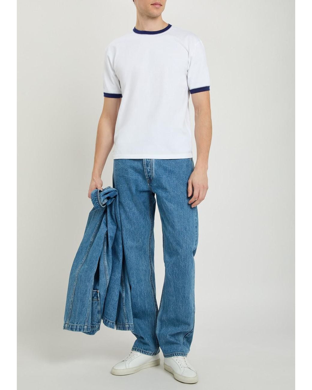 Drake's White Cotton T-Shirt for men