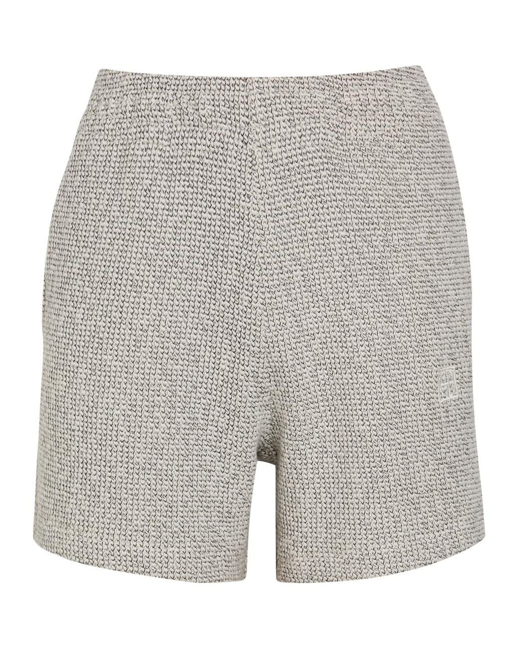 Anine Bing Gray Kam Marled Cotton-Blend Shorts
