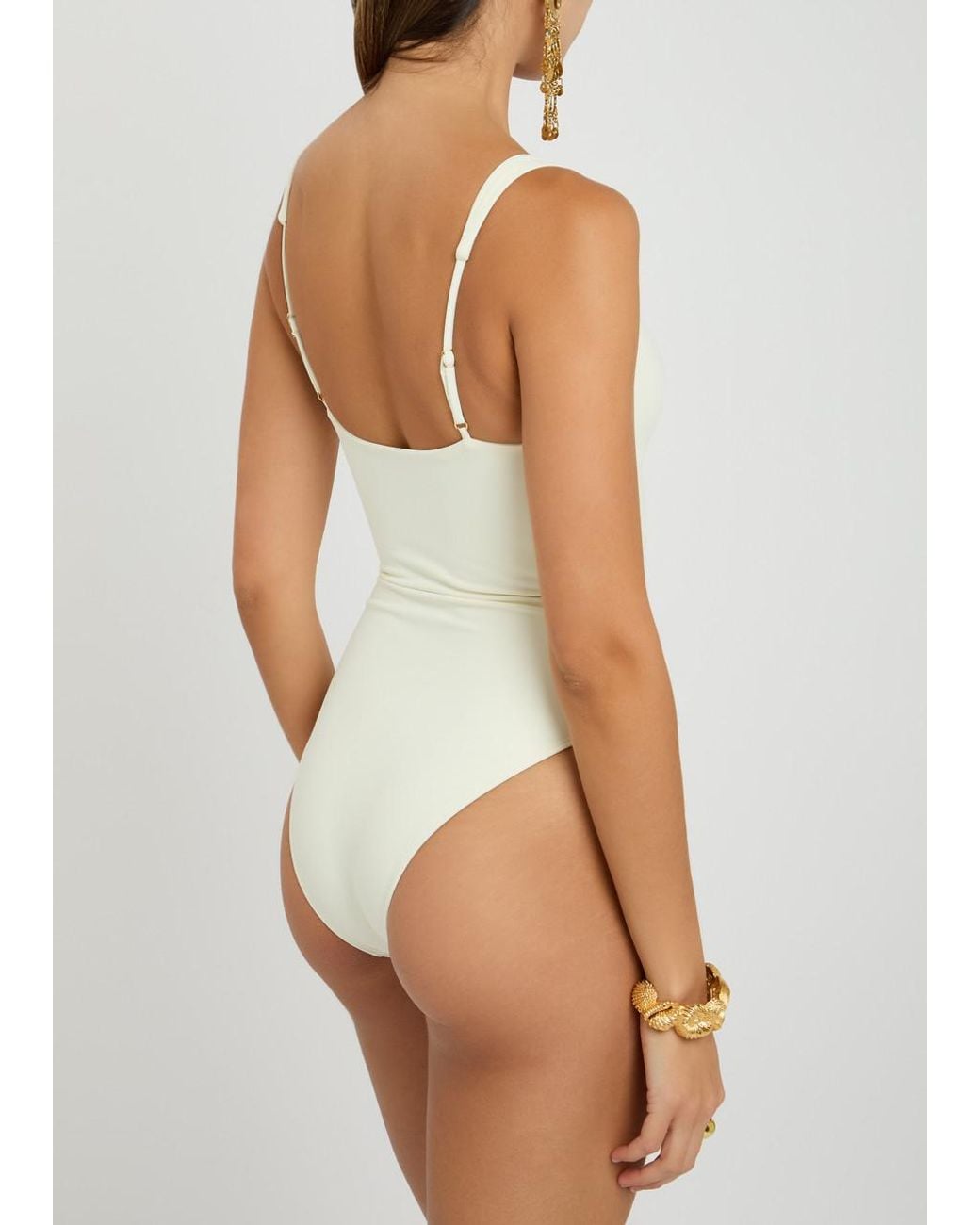 Away That Day White Monaco Cut-Out Swimsuit