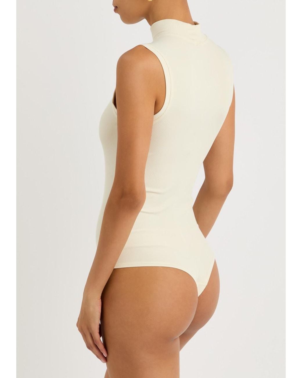 Spanx White Suit Yourself Ribbed Stretch-Jersey Bodysuit