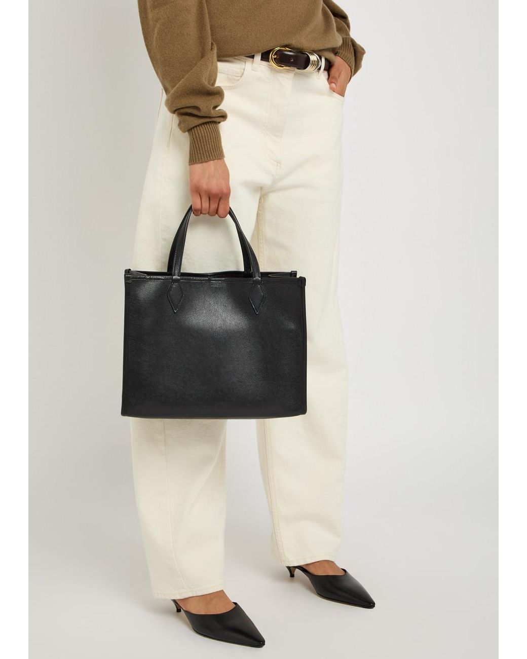 Metier Black Chameleon 30 Leather Tote Bag