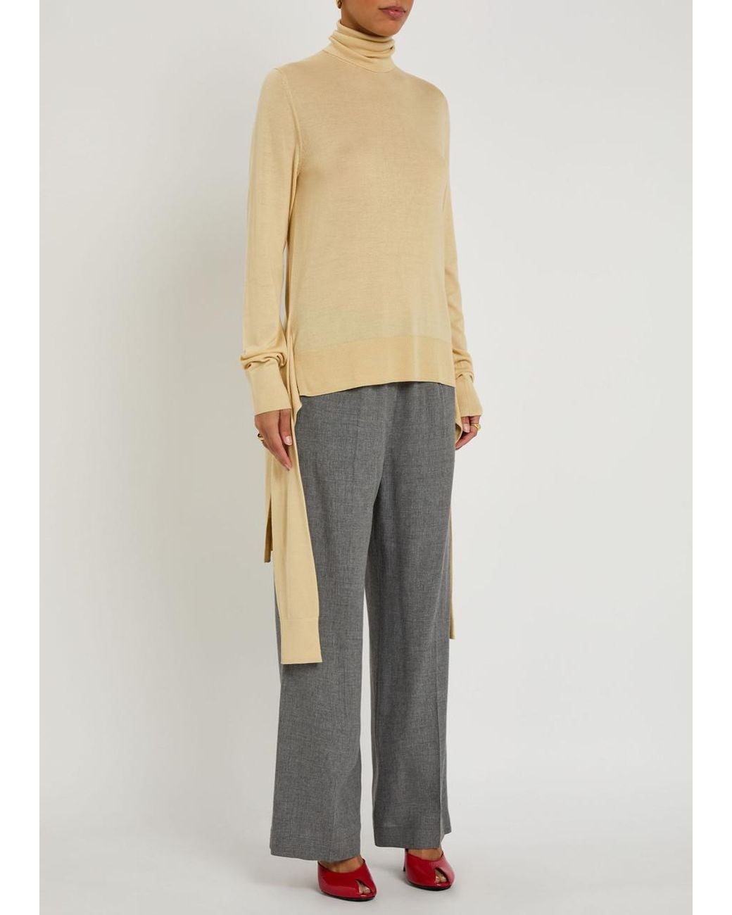 Totême  Natural Double-Sleeve Wool And Silk-Blend Top