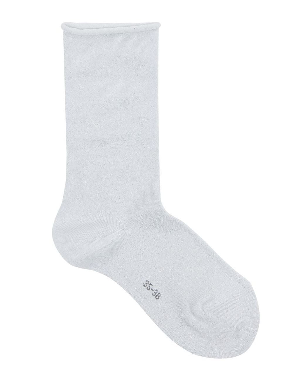 Falke White Shiny Metallic-weave Socks