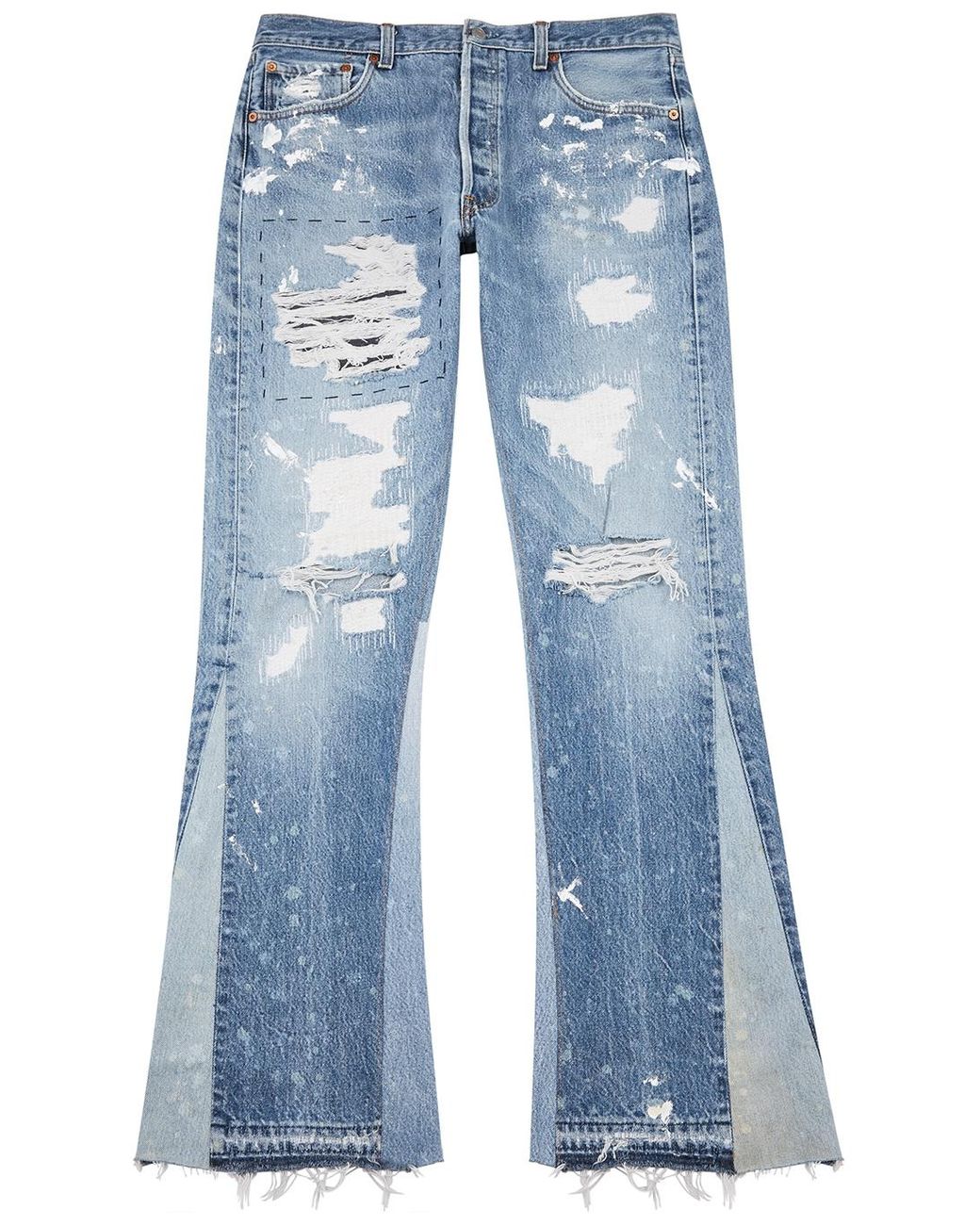 GALLERY DEPT. Indiana Blue Distressed Flared-leg Jeans for Men | Lyst