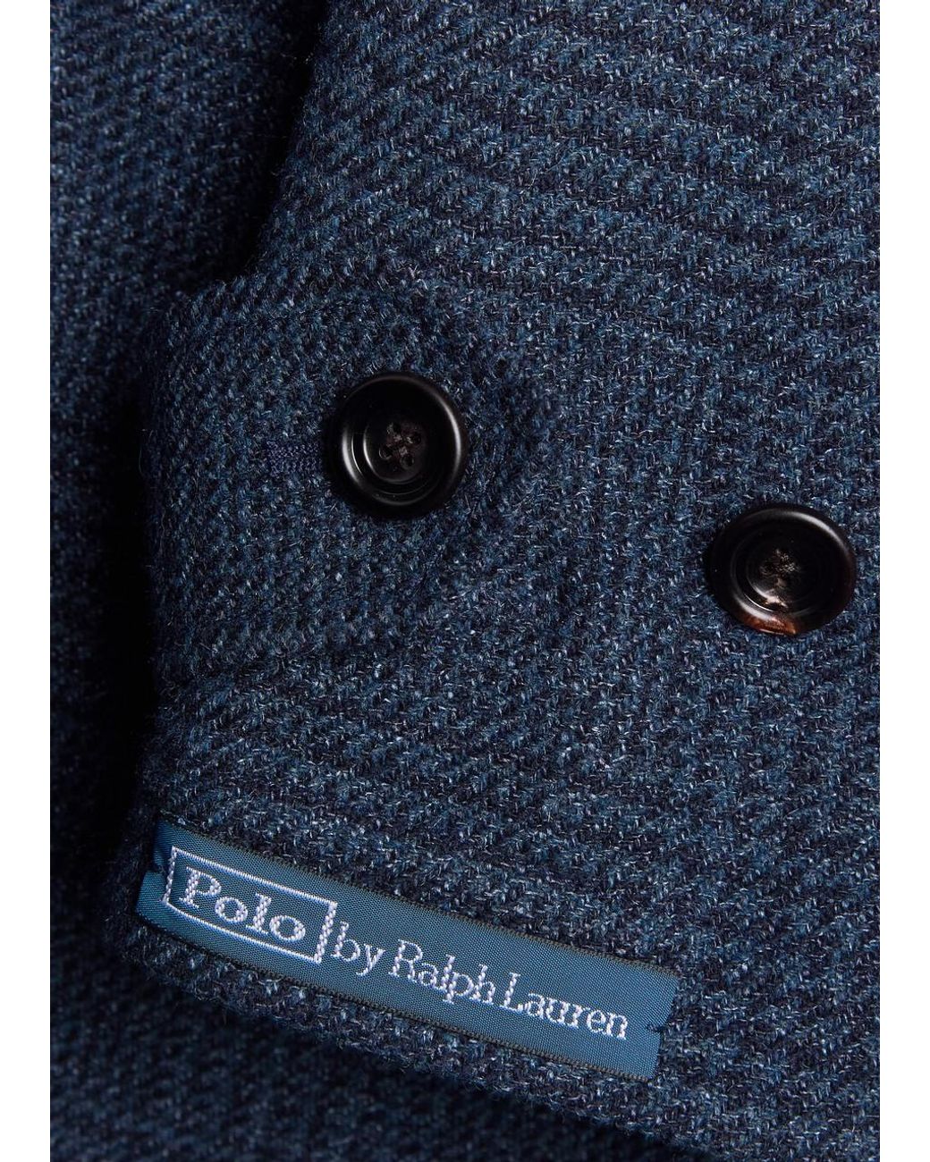 Polo Ralph Lauren Blue Balmacaan Reversible Belted Wool And Silk-Blend Coat for men