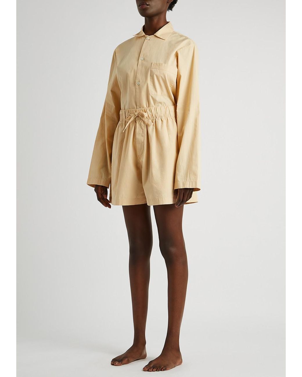 Tekla Natural Poplin Pyjama Shorts