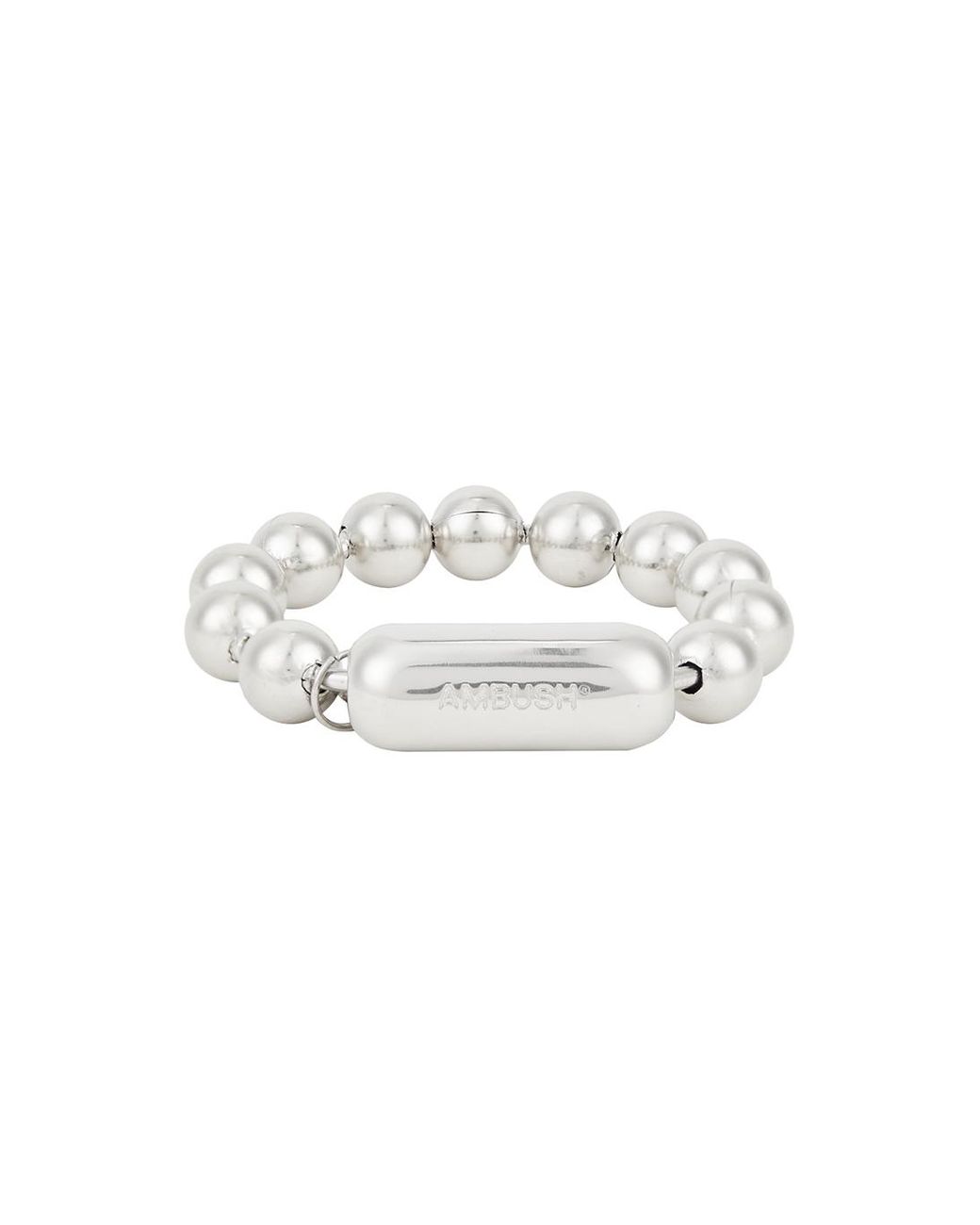 Ambush Men's White Sterling Ball-chain Bracelet