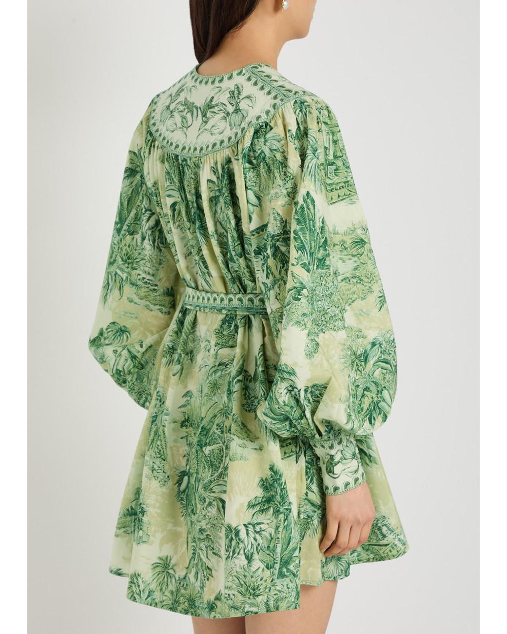 slim fit dress slacks Sara Mini Dress in Green Floral