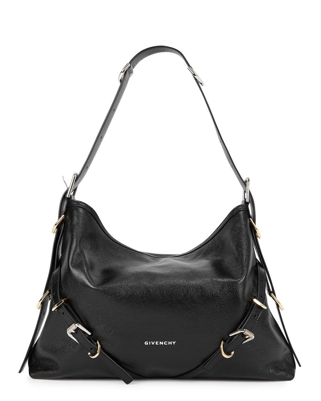 Givenchy Voyou Medium Leather Shoulder Bag in Black | Lyst