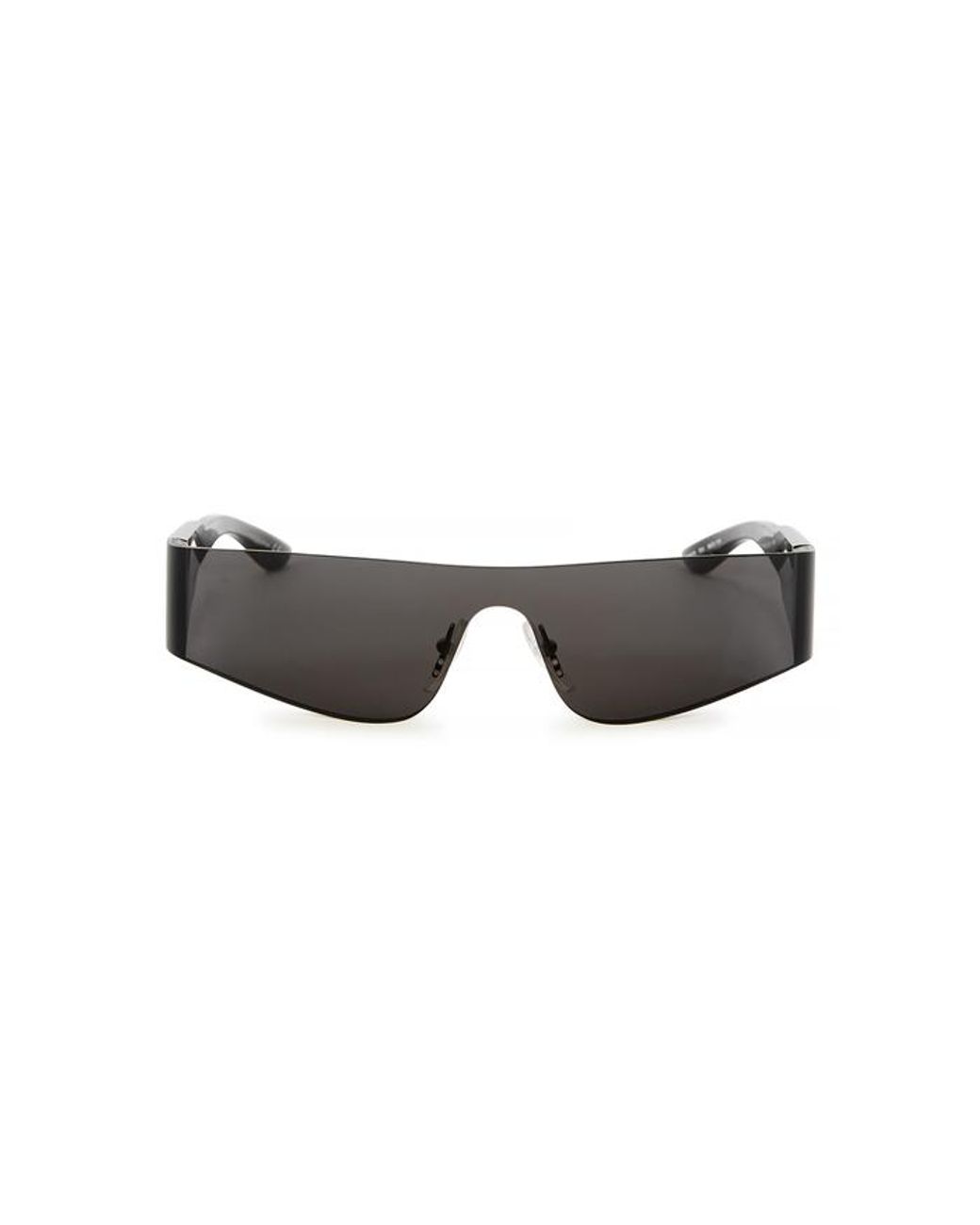 Balenciaga Charcoal Wrap-around Sunglasses in Gray