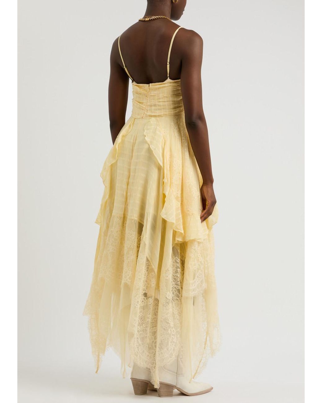 Free People Sheer Bliss Maxi Dress in Yellow | Lyst