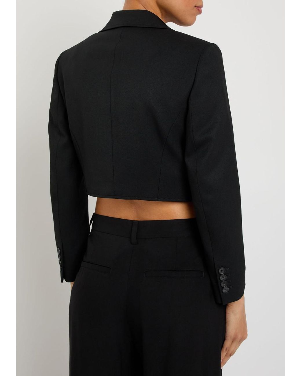 Nili Lotan Black Belino Cropped Wool Jacket