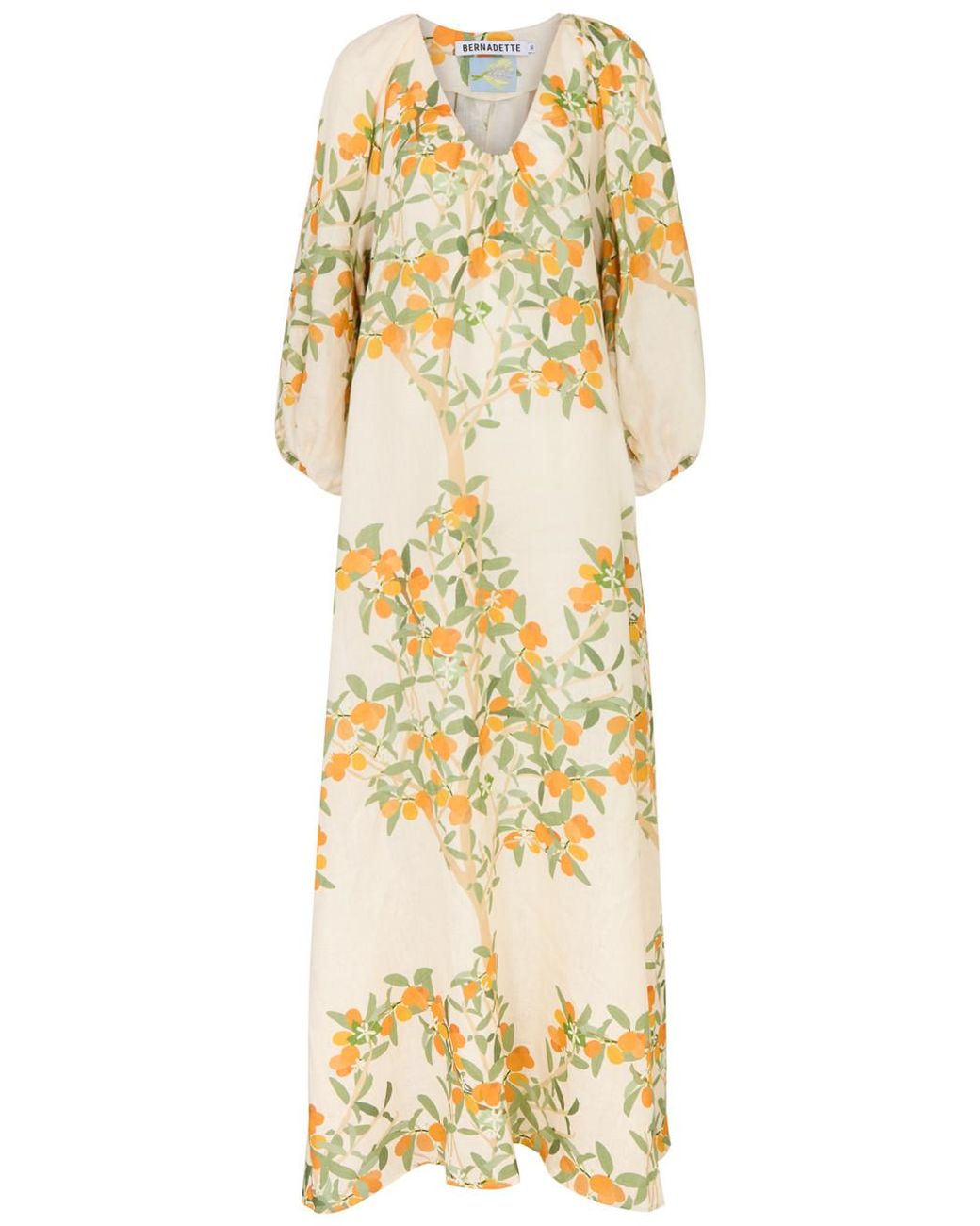 ワンピースその他 BERNADETTE io maxi dress with floral linen print BERNADETTE Georgio Floral-Print Linen Gown in Metallic | Lyst