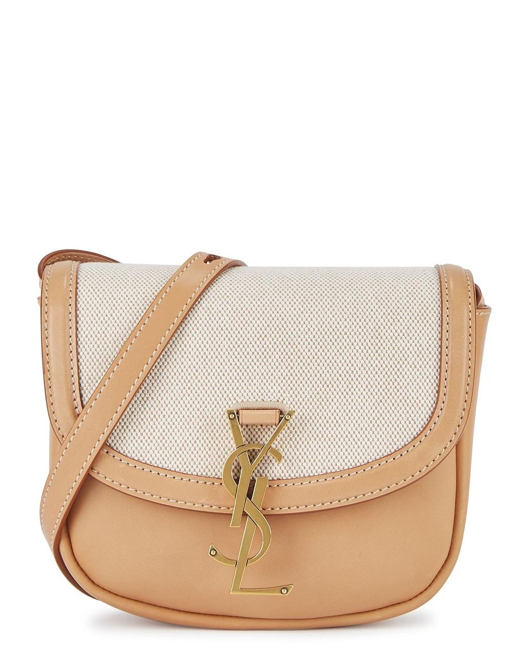 Saint Laurent Kaia Light Brown Leather Cross-body Bag in Natural | Lyst