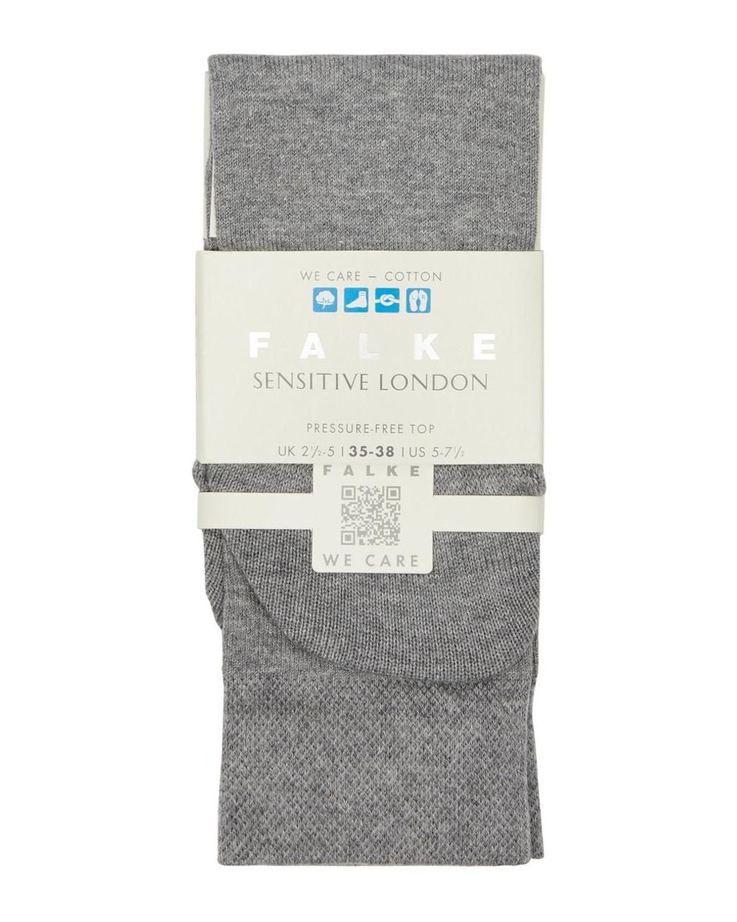 Falke Gray Sensitive London Cotton-Blend Socks