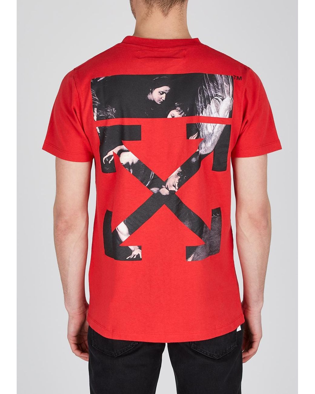 Off-White c/o Virgil Abloh Caravaggio Arrows Red Cotton T-shirt