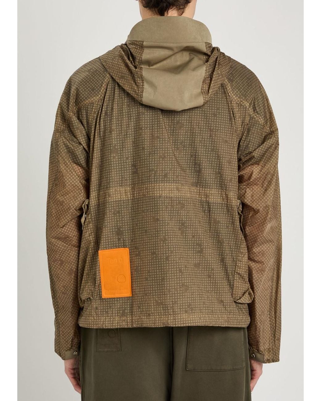 C P Company Green Skye Checked Hooded Shell Jacket for men