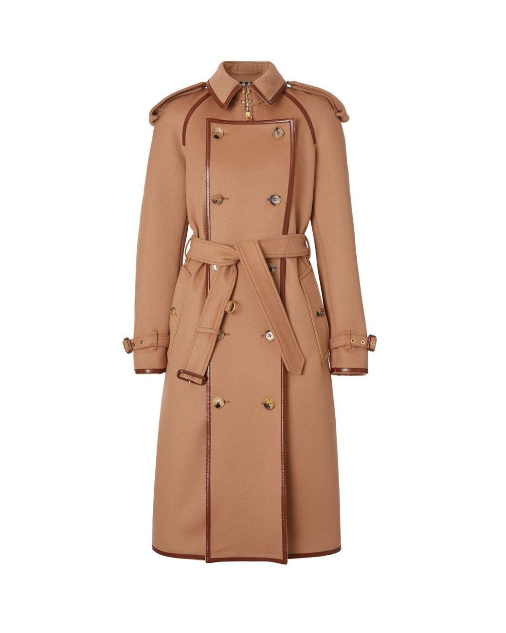 Burberry Cashmere Kensington Trench Coat in Brown | Lyst UK