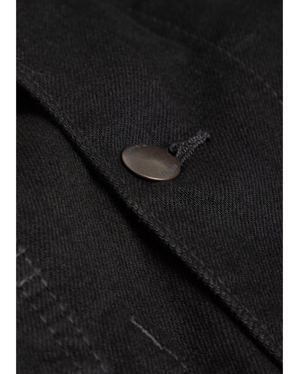 vowels Black Patch Pocket Denim Jacket for men