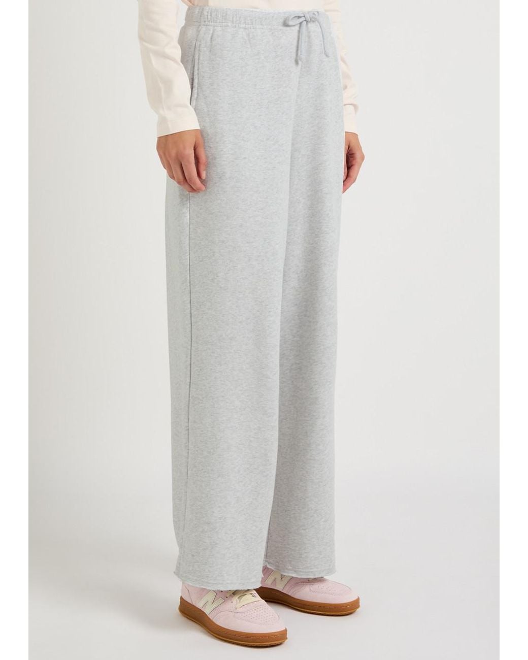 American Vintage White Atubay Stretch-Cotton Sweatpants