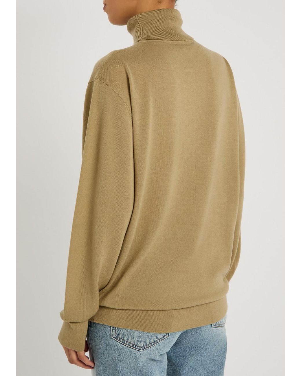 Totême  Natural Turtle-Neck Fine-Knit Wool Jumper