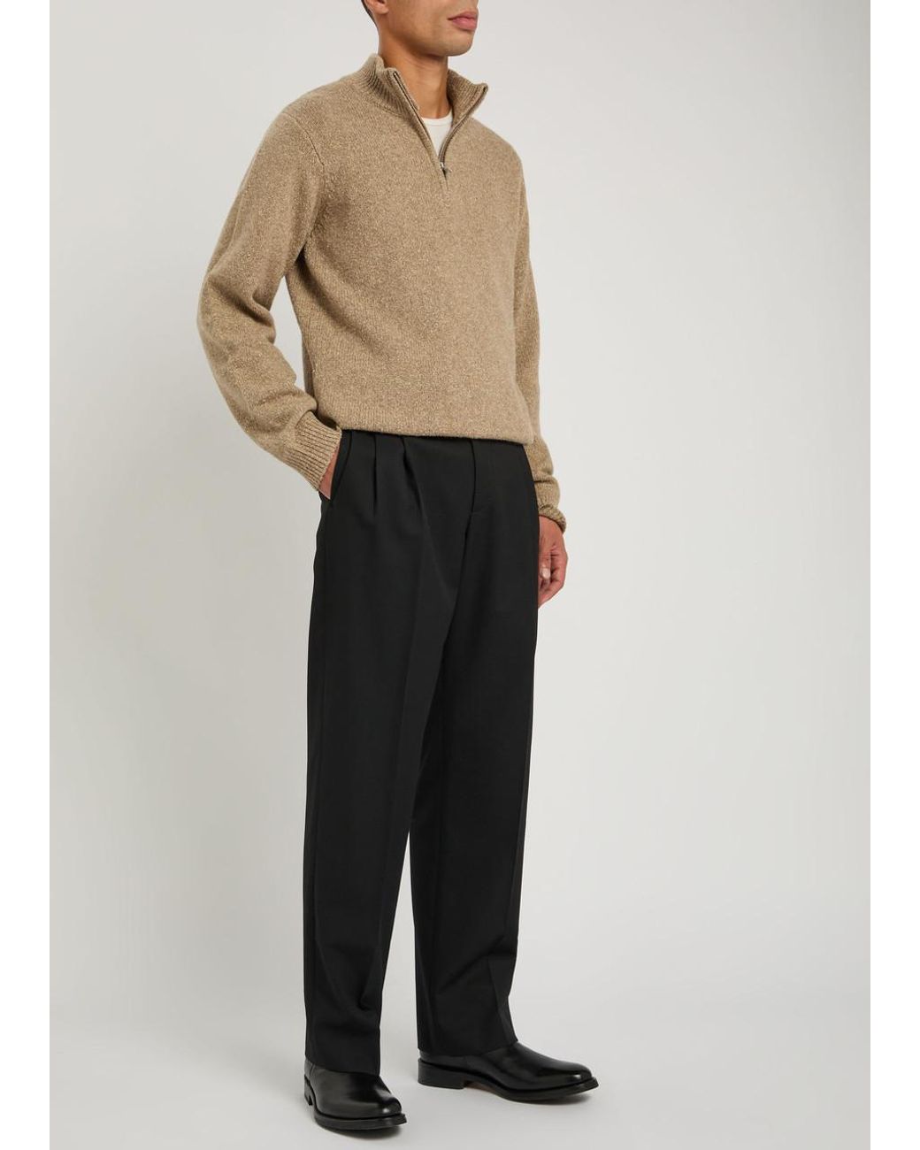 Won Hundred Natural Viaan Half-Zip Wool And Silk-Blend Jumper for men
