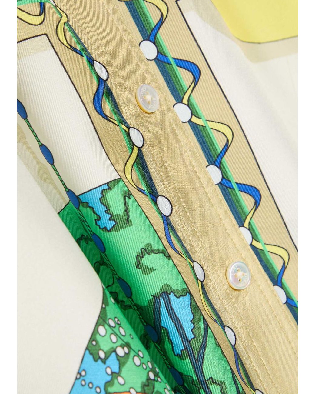 Tory Burch Blue Printed Silk Midi Shirt Dress