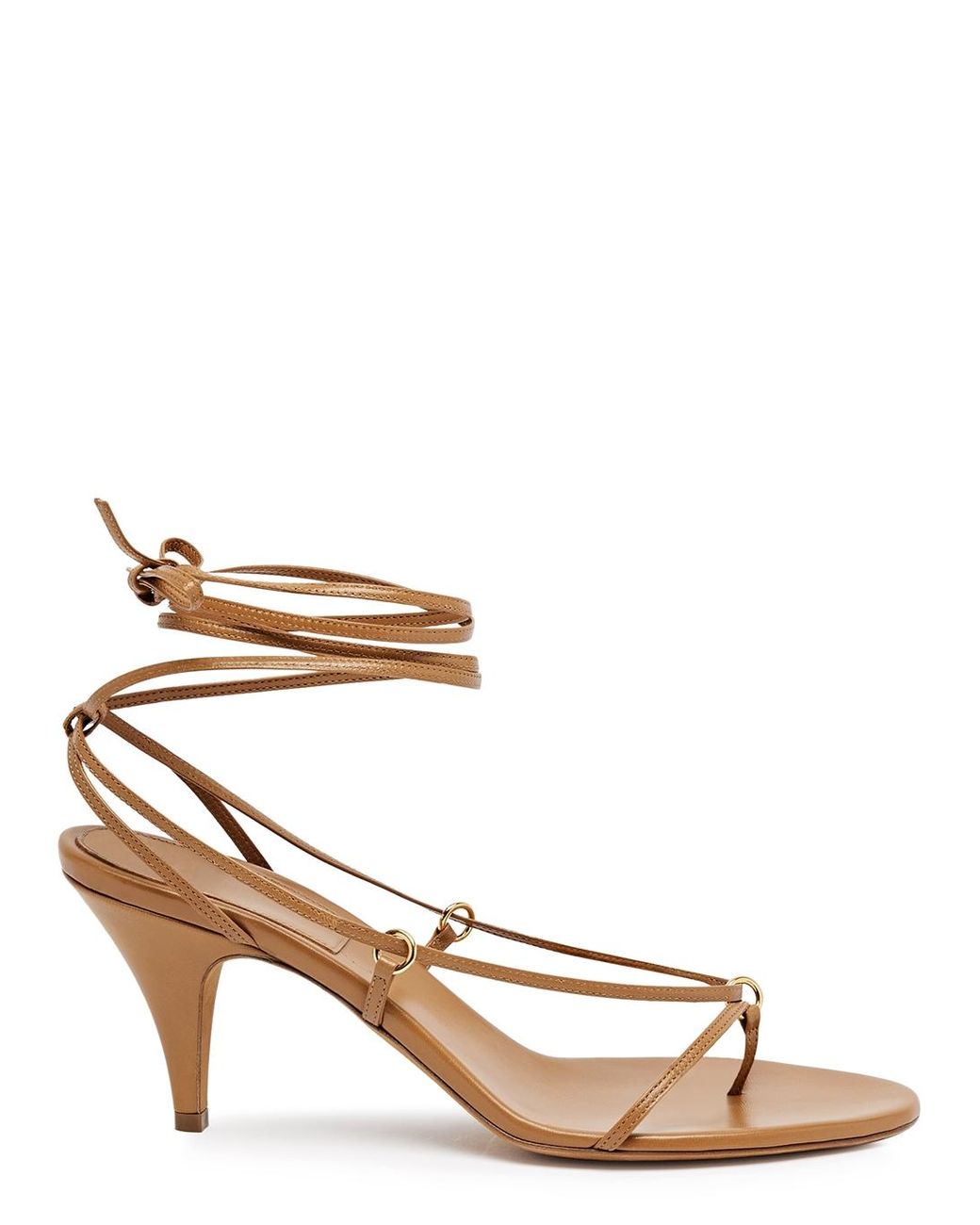 Khaite Marion 75 Lace-up Leather Sandals in Natural | Lyst