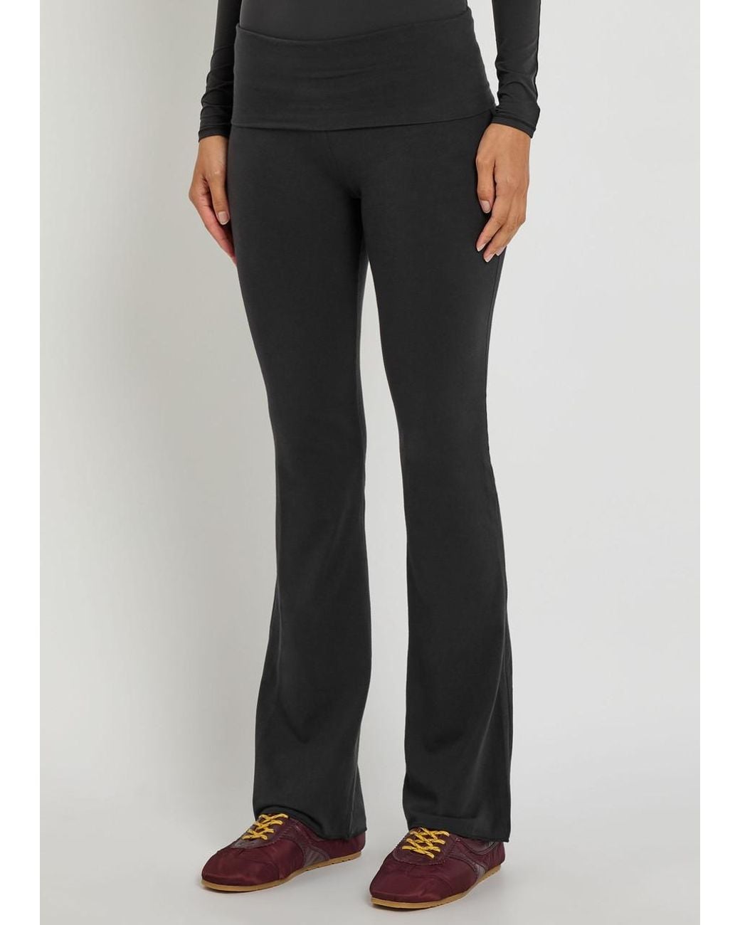 Skims Blue Foldover Stretch-Cotton Pants