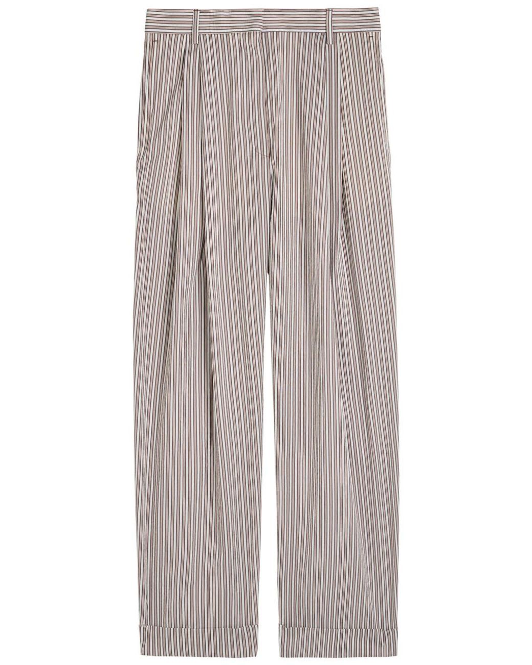 Dries Van Noten Partan Striped Cotton-Blend Trousers in Brown | Lyst UK