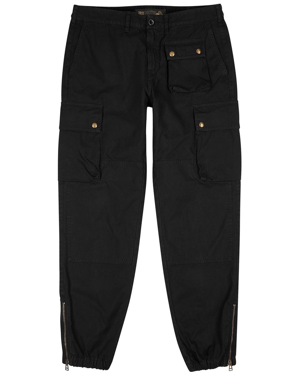 Belstaff Trialmaster Cargo Cotton Trousers in Black for Men | Lyst