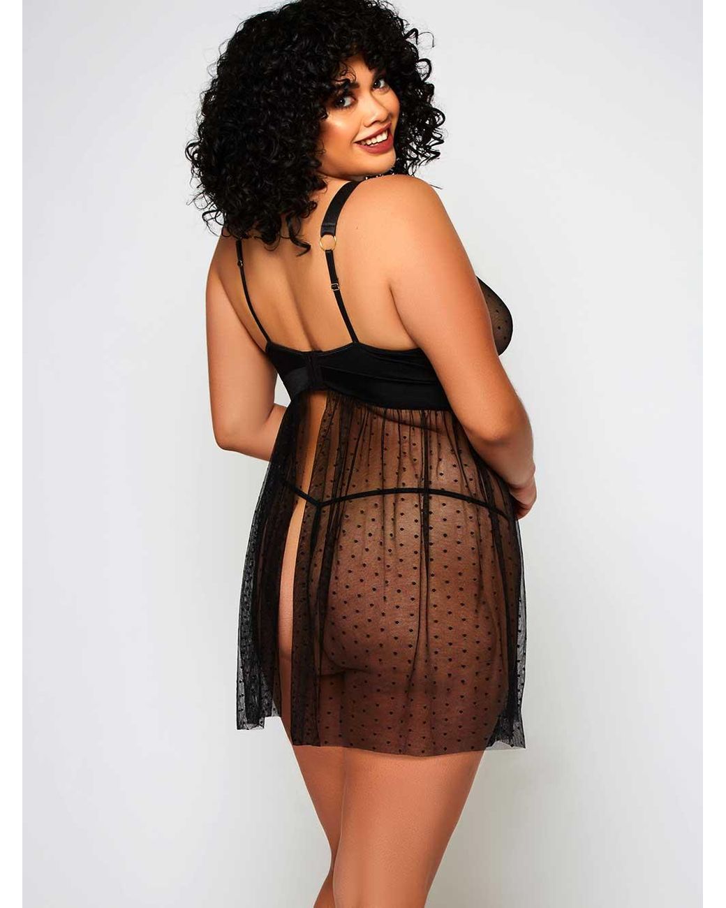 iCollection Kimberley Plus Size Babydoll in Black | Lyst