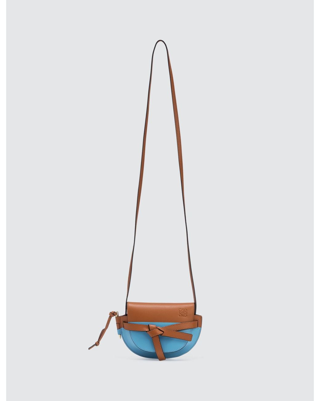 Loewe Leather Mini Gate Colour Block Bag in Blue - Lyst